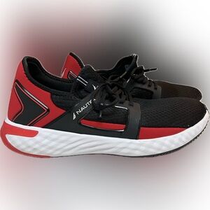 Nautica Black and Red Athletic Shoes